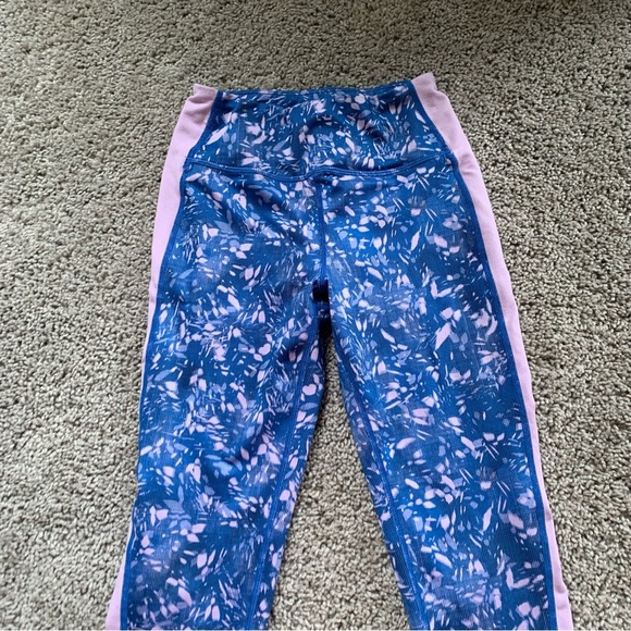 Zella Girls Blue Pink Patterned Leggings Size Small 7-8 - Picture 2 of 5